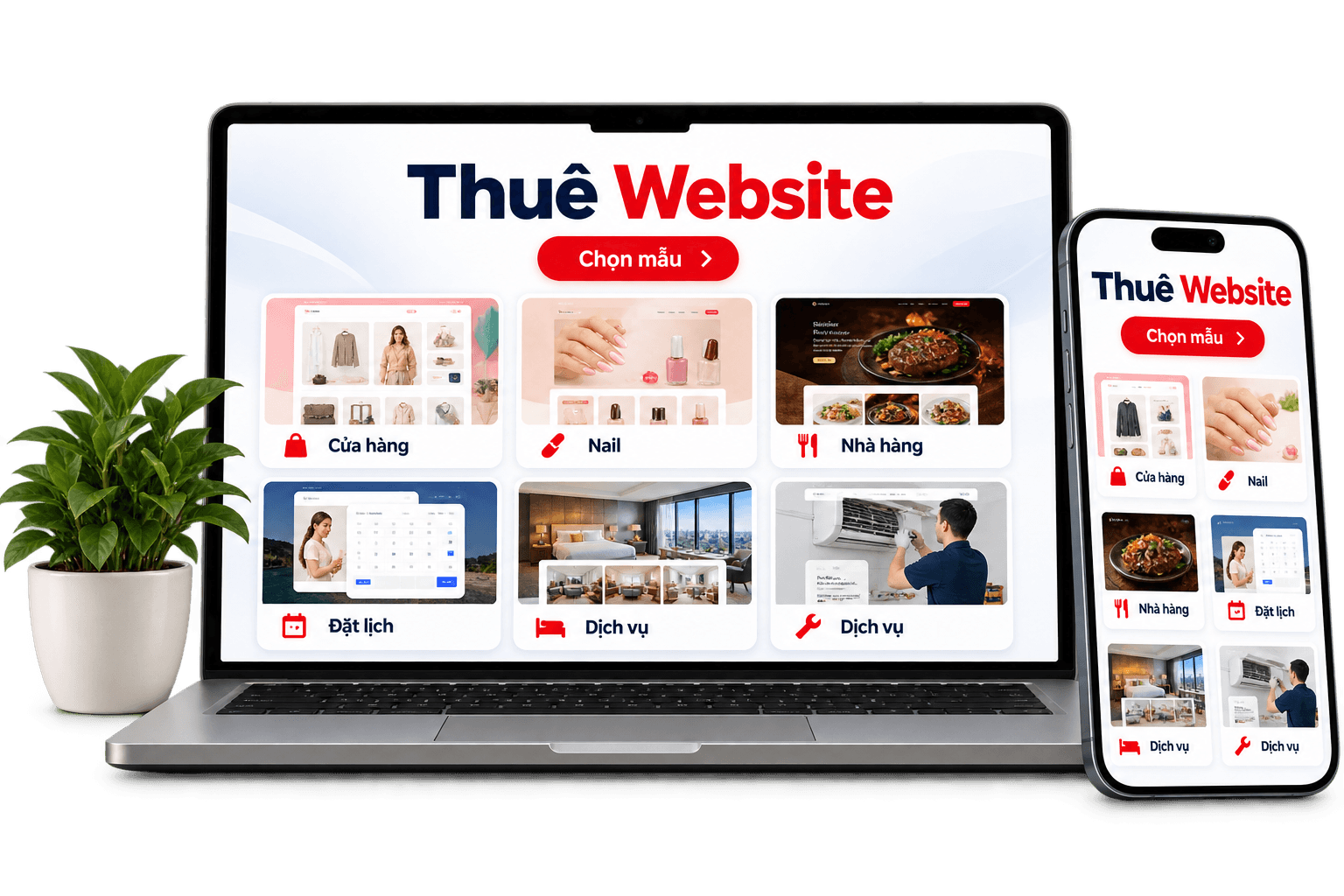 Thuê website / catalog mockup